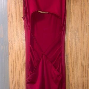 Super cut out back red dress